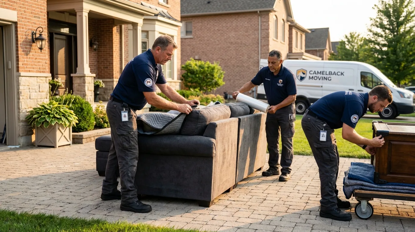 Large estate moving crew wrapping furniture in Whitesburg, KY