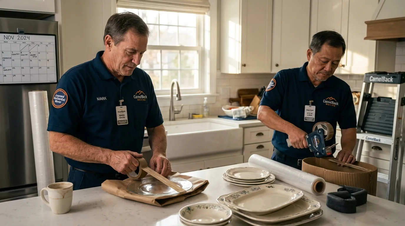Professional crew packing kitchen dishware in Whitesburg, KY
